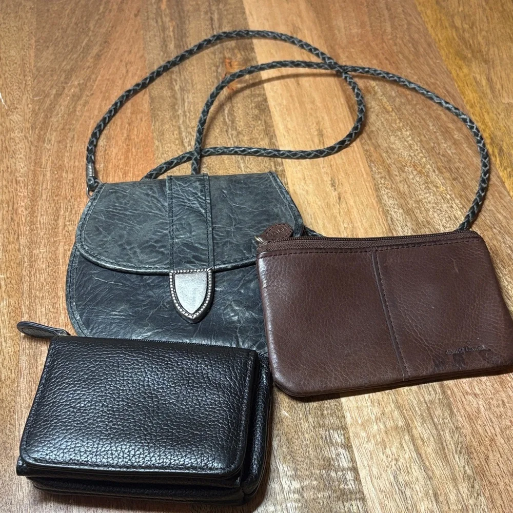 Lot of 3 Small Leather Wallets- Rolfs and Unbranded